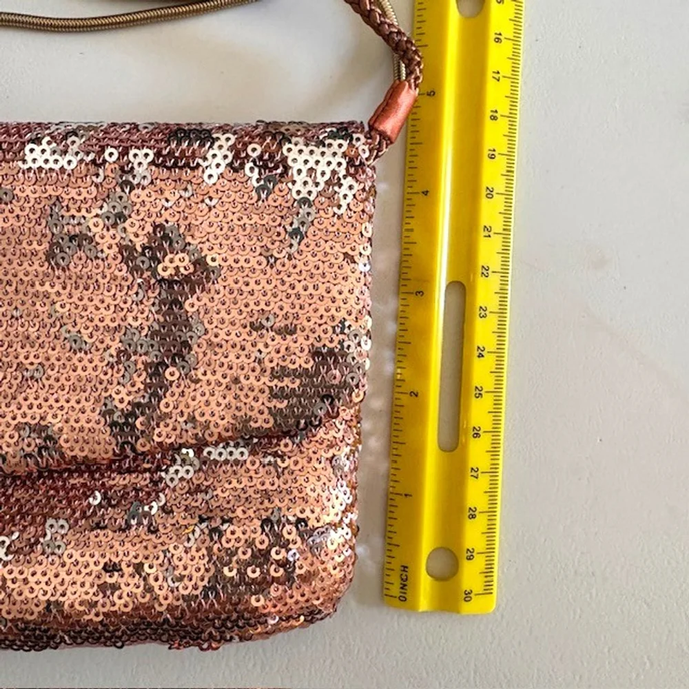 KATE LANDRY Women’s Rose Gold Sequin Sparkling Evening Clutch